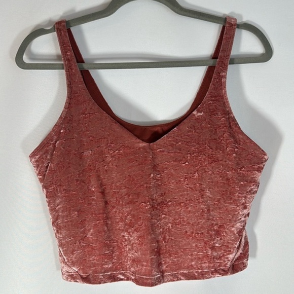 Lululemon Crushed Velvet Align Cropped Tank Top in Soft Cranberry LE - Picture 2 of 6